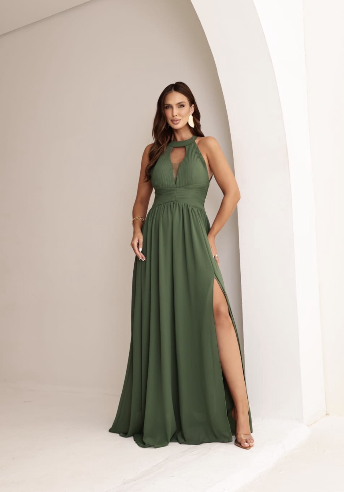 Vestido Milena (gola alta decote)